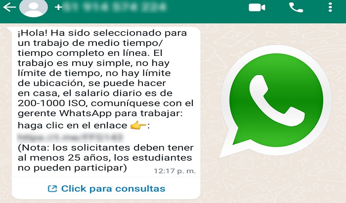 Ofertas de empleos por WhatsApp: ¿Cómo identificar si es una estafa?